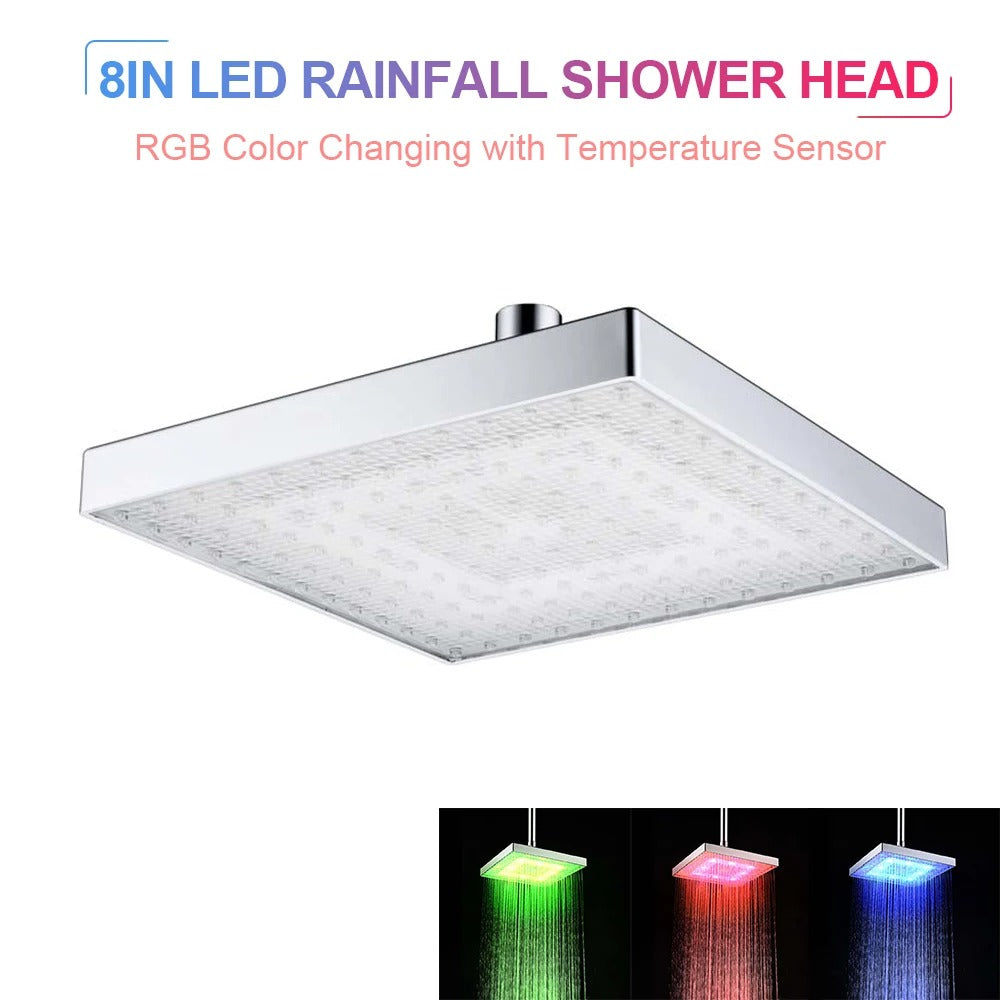 LED Rainfall Shower Head